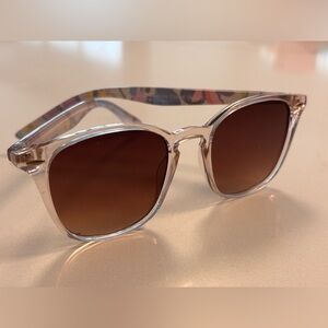 Vera Bradley Bree Clear Frame Sunglasses with Brown Lenses